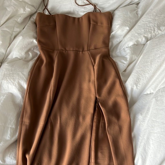 House of CB Dresses House Of Cb Jaida Toast Corset Maxi Dress Brown